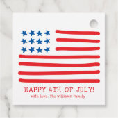 7月4日おめでとう |手描きアメリカ国旗 フェイバータグ (裏面)