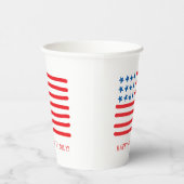 7月4日おめでとう |手描きアメリカ国旗 紙コップ (右)