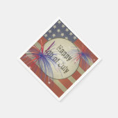 7月4日おめでとう |素朴ヴィンテージ スタンダードカクテルナプキン (角)