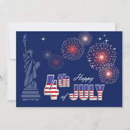7月4日おめでとう。自由・花火の女神 カード