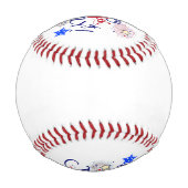 7月4日おめでとう！花火と星で 野球ボール (裏面)