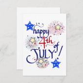 7月4日おめでとう!花火と星とともに エンクロージャーカード (正面/裏面)