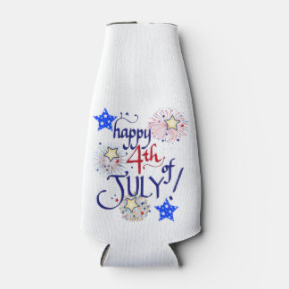 7月4日おめでとう！花火と星とともに ボトルクーラー