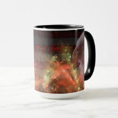 7月4日おめでとう-花火の旗の鷲と彫像 マグカップ (正面右)