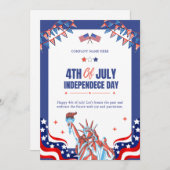 7月4日おめでとう | 赤白青星とストライプ シーズンカード (正面/裏面)