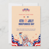 7月4日おめでとう | 赤白青星とストライプ シーズンカード (正面)
