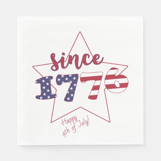 7月4日おめでとう | 1776年以降 – 愛国心 スタンダードランチョンナプキン (正面)