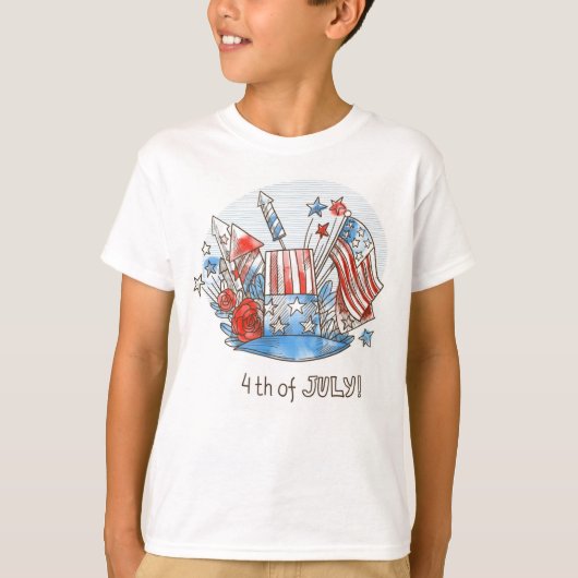 7月4日おめでとう Tシャツ (正面)