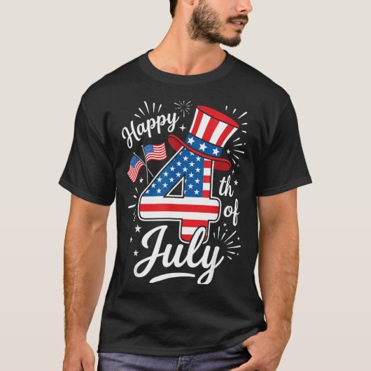 7月4日おめでとう Tシャツ (正面)