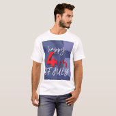 7月4日おめでとうTシャツ | 独立記念日シャツ Tシャツ (正面フル)