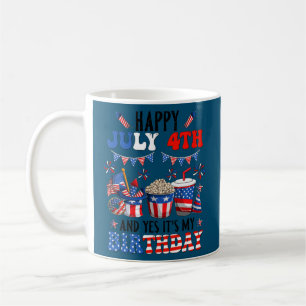 7月4日おめでとうYes私の誕生日4日 コーヒーマグカップ