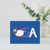 7月4日おもしろいアメリカ羊 ポストカード (スタンド正面)