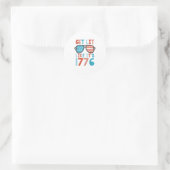 7月4日おもしろいパーティー1776年4日 ラウンドシール (バッグ)