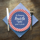 7月4日お洒落愛国的赤白青 ペーパープレート