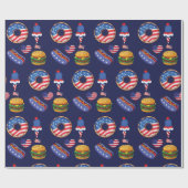 7月4日お祝いクッキーズドナッツアイスクリーム ラッピングペーパー (フラット)