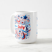 7月4日お祝いマグカップ（赤、白、青） コーヒーマグカップ (正面左)