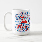 7月4日お祝いマグカップ（赤、白、青） コーヒーマグカップ (左)