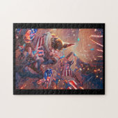 7月4日お祝い抽象芸術デジタル ジグソーパズル (横)