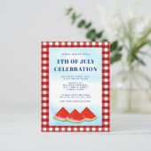 7月4日お祝い招待状はがき インビテーションポストカード (スタンド正面)