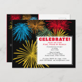 7月4日お祝い招待状はがき インビテーションポストカード (正面/裏面)