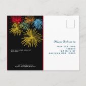 7月4日お祝い招待状はがき インビテーションポストカード (裏面)