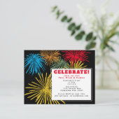 7月4日お祝い招待状はがき インビテーションポストカード (スタンド正面)