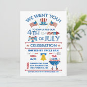 7月4日お祝い招待状 招待状 (スタンド正面)
