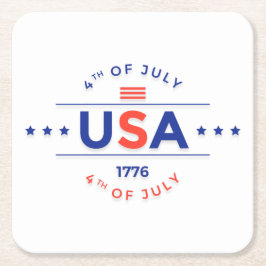 7月4日お祝い紙コースター スクエアペーパーコースター