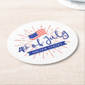 7月4日お祝い紙コースター ラウンドペーパーコースター (アングル)