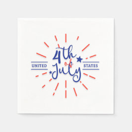 7月4日お祝い紙ナプキンス スタンダードカクテルナプキン