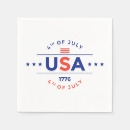 7月4日お祝い紙ナプキンス スタンダードカクテルナプキン