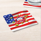 7月4日お祝い紙飲み物用コースター スクエアペーパーコースター (アングル)