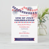 7月4日お祝い花火 | バンティング  ホリデ 招待状 (スタンド正面)