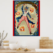 7月4日お祝い – アンクル・サム、 ポスター (キッチン)