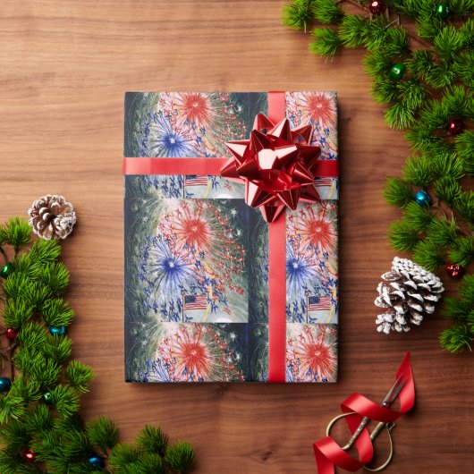 7月4日お祝い ラッピングペーパー (クリスマスギフト)