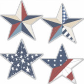 7月4日お祝い |愛国的なスター シール (正面)