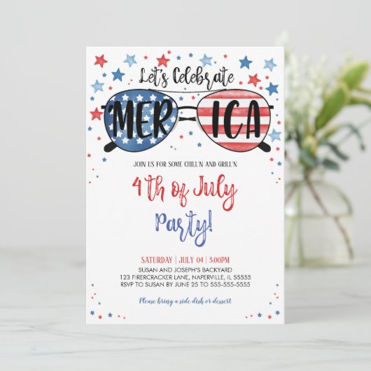 7月4日お祝い 招待状 (スタンド正面)