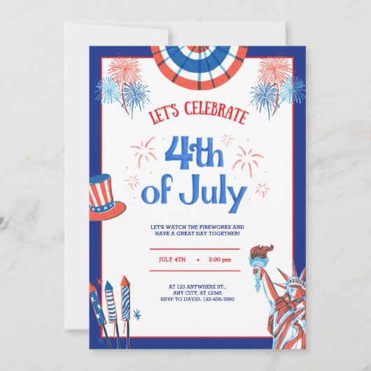 7月4日お祝い 招待状 (正面)