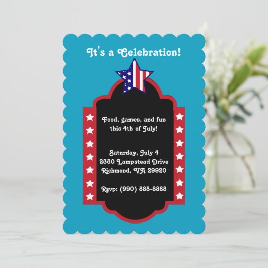 7月4日お祝い 招待状 (スタンド正面)