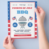 7月4日お祝い、独立記念日 チラシ (手)