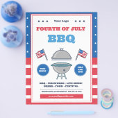 7月4日お祝い、独立記念日 チラシ (シングル)