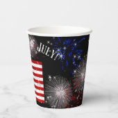 7月4日お祝い – 米国国旗 紙コップ (裏面)