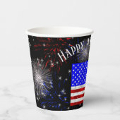 7月4日お祝い – 米国国旗 紙コップ (正面)