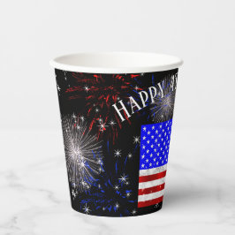7月4日お祝い – 米国国旗 紙コップ