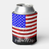 7月4日お祝い – 米国国旗 缶クーラー (缶正面)