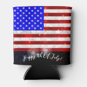 7月4日お祝い – 米国国旗 缶クーラー (正面)