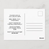 7月4日お祝いBBQパーティの招待状 ポストカード (裏面)