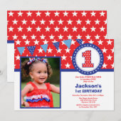 7月4日お誕生日おめでとう招待状 招待状 (正面/裏面)