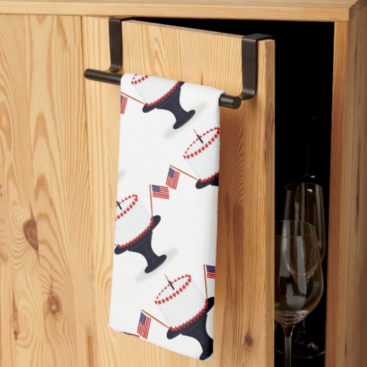 7月4日お誕生日ケーキテーマ布ナプキン キッチンタオル (三つ折り)