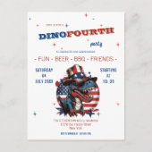 7月4日お誕生日恐竜帽子眼鏡 ポストカード (正面)